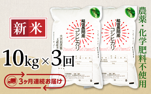 E1-06【3ヶ月連続お届け】新潟県産米コシヒカリ5kg - 新潟県長岡市