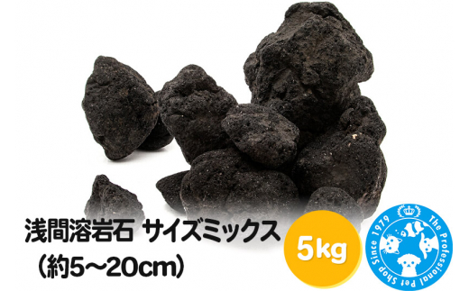 浅間溶岩石 サイズミックス（約5～20cm）5kg 848420 - 群馬県邑楽町