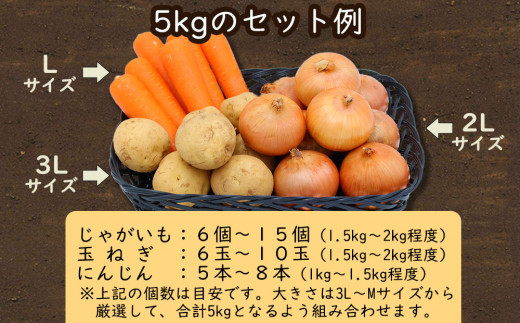 先行受付】常備野菜 セット 約5kg じゃがいも 玉ねぎ にんじん