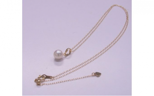№5315-0360]アコヤ真珠一粒パールペンダント 18金イエローゴールド使用