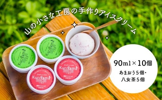 山の小さな工房の手作り アイスクリーム 10個 (あまおう・八女茶) 3W3 841391 - 福岡県赤村