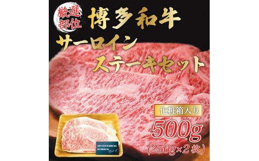 博多和牛サーロインステーキセット 500g(250g×2枚) [a9079] 株式会社Meat Plus ※配送不可：離島【返礼品】添田町 ふるさと納税 990418 - 福岡県添田町