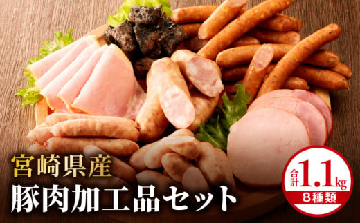 宮崎県産豚肉加工品セット（合計1.1ｋｇ 8種類）_M009-009 - 宮崎県