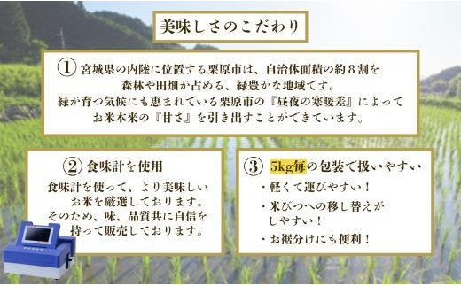 宮城県産 だて正夢 15kg(5kg×3袋) - 米