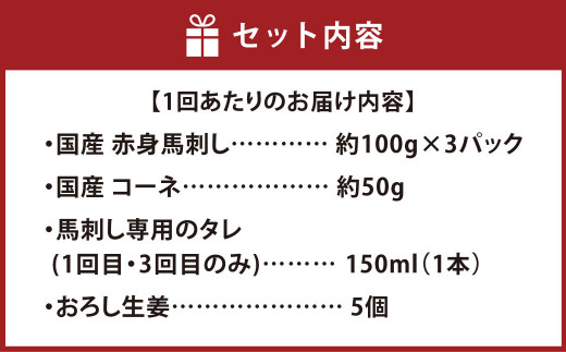 【定期便4ヶ月】熊本の味「桜」純国産馬刺し スライスセット定期便 約350g×4回 合計約1.4kg（専用タレ付）