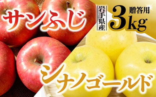 【先行予約】 りんご サンふじ×シナノゴールド 贈答用 3kg 岩手県 金ケ崎町産 12月上旬発送予定