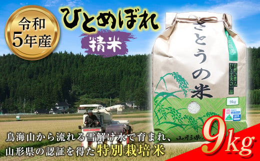 令和5年産 ひとめぼれ 精米9kg 特別栽培米 F2Y-3655 1081971 - 山形県山形県庁