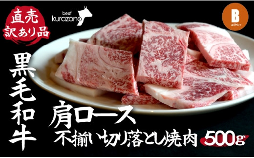 直売・訳あり品】小林市産黒毛和牛肩ロース不揃い切り落とし焼肉（国産