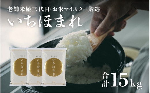 【新米】【令和5年産】【12月17日決済分まで年内配送】いちほまれ 15kg　2023年10月からお届け [B-02010]