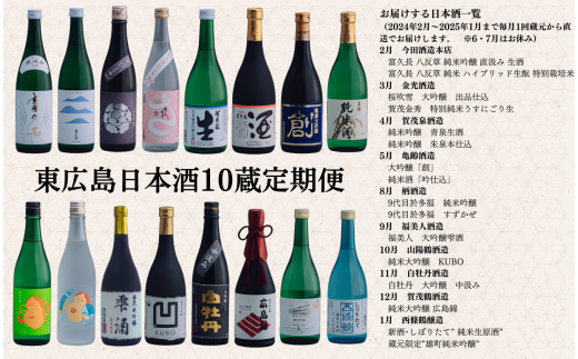 【定期便】東広島の日本酒10蔵定期便【飲み比べセット】|東広島市内酒造会社10社