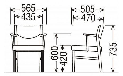 カリモク家具『ダイニングチェア・肘小』CW4311 [1278] 1055080 - 岐阜