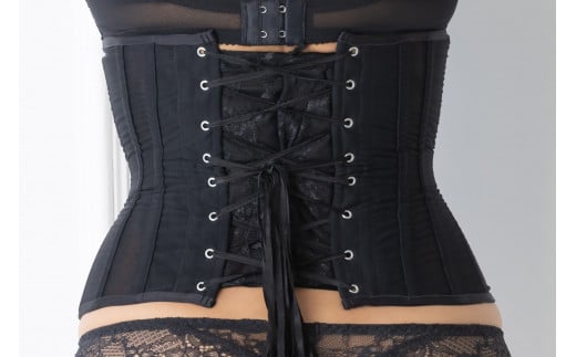 【君津市製】Enchanted corset シレーヌ 黒蝶貝（ブラック） XLサイズ 日本製 コルセット サイズ豊富 1104777 - 千葉県君津市