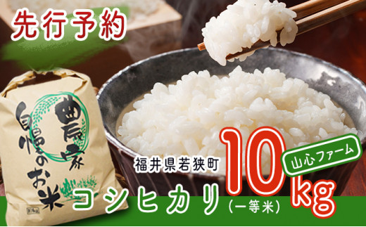 【10月以降価格改定予定】【先行予約】令和5年産 福井県若狭町コシヒカリ（一等米）10kg（山心ファーム） [№5580-0496]|合同会社  山心ファーム