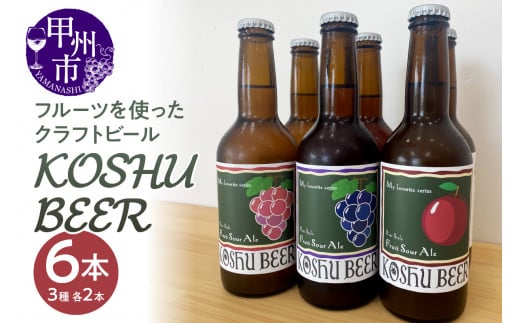 KOSHU BEER フルーツを使った酸っぱいクラフトビール3種類×2本セット（KBR）B18-660 1059596 - 山梨県甲州市