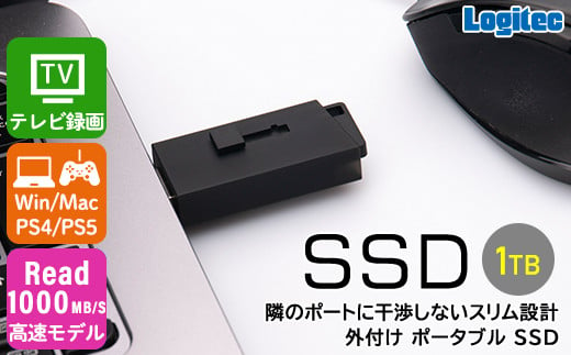 【048-03】ロジテック スティック型　高速SSD　1TB【LMD-SPBH100U3BK】 999798 - 長野県伊那市