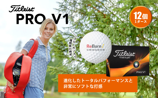 ゴルフボール タイトリスト プロV1 川崎町オリジナルロゴ入り 1ダース(12個) 3S12 920222 - 福岡県川崎町