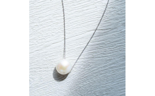 淡水真珠ネックレス8mmサイズ5珠スルーネックレスsvチェーン