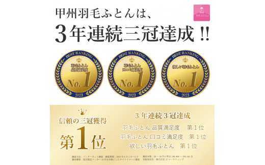 甲州羽毛ふとん】ダニ通過率0%掛ふとんカバー アイボリー（ダブル