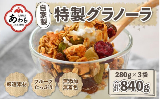 自家製 フルーツグラノーラ 280g×3袋（計840g）《配合や素材にこだわり