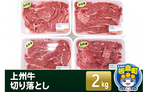 上州牛切り落とし 2kg(500g×4) 和牛ブランド 国産牛 冷凍 肉じゃが 牛丼 小分け カレー 1074365 - 群馬県板倉町