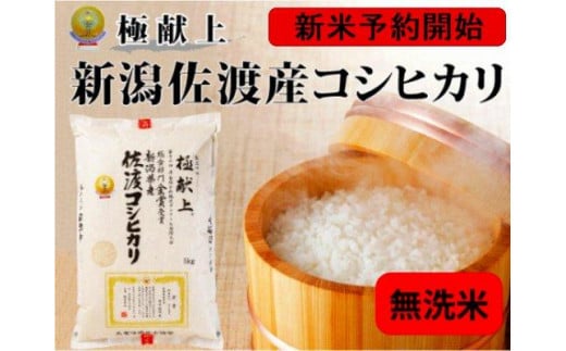 【新米・先行予約】新潟県佐渡産コシヒカリ＜無洗米＞5kg 1033449 - 新潟県佐渡市