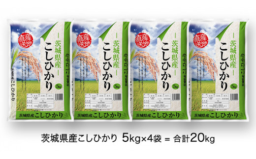 茨城県産　2022年米　コシヒカリ　玄米/20キロ（普通精米無料）食品