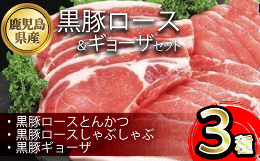 A06017 鹿児島県産黒豚ロース＆餃子セット【あかつき産業株式会社】