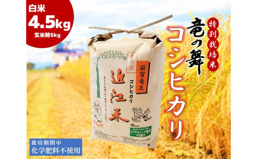滋賀県環境こだわり農産物『特別栽培米』近江米コシヒカリ玄米10kg(精米費無料)