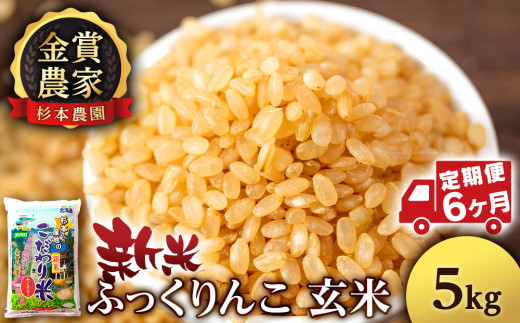 【新米】 ★定期便★金賞農家★が作る「ふっくりんこ（玄米）」5㎏×6回《杉本農園》【定期便・頒布会特集】