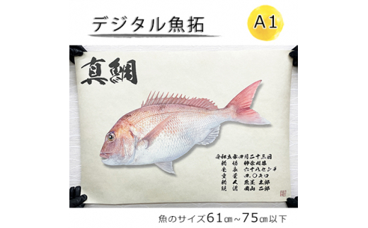 デジタル魚拓 A1サイズ オーダーメイド 和紙 フィッシング 釣り 魚拓