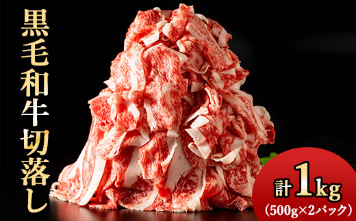九州産黒毛和牛切落し 1.0kg(500g×2パック) NK0037