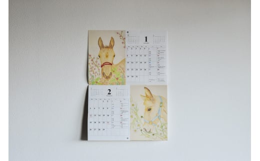 【2024年版カレンダー】馬のまち栗東　馬と花のカレンダー　雑貨　馬　ホース　競馬　レースカレンダー カレンダー 1086374 - 滋賀県栗東市