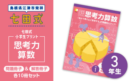 七田式 小学生プリント 思考力算数 3年生 - その他