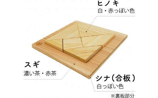 10-65 【木のおもちゃ】ヒノキのタングラム - 高知県安芸市｜ふるさと