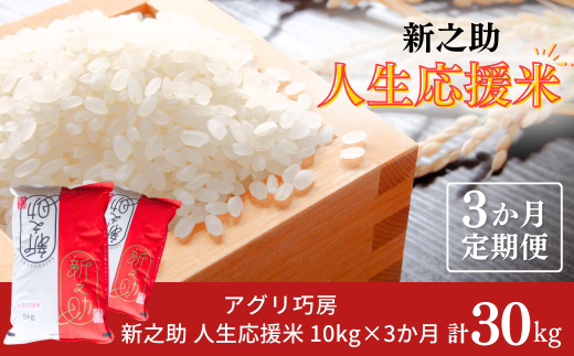 [定期便10kg×3か月] 新之助人生応援米10kg（5kg×2袋）×3か月 計30kg 新之助 白米 【070S009】 1094805 - 新潟県三条市