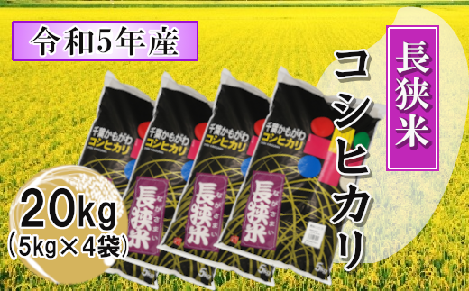 【鴨川産】長狭米コシヒカリ 精米20kg（5kg×4袋）　[0032-0003] 402853 - 千葉県鴨川市