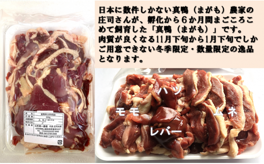 【鴨ガラ無】　真鴨肉１羽分　約550g　数量限定