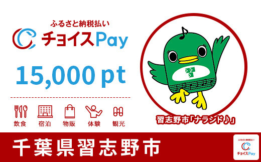 習志野市チョイスPay 15000pt（1pt＝1円）