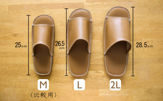 靴職人手作りの本革「スリッパ」 レッド 大きめサイズ（L、２L） H066
