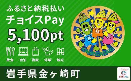 金ケ崎町チョイスPay 5,100pt（1pt＝1円）