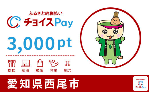 西尾市チョイスPay 3,000pt（1pt＝1円）