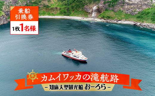 知床大型観光船おーろら＜カムイワッカの滝航路・乗船引換券　1枚1名様＞【1220417】