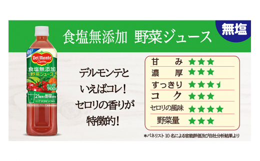 デルモンテ 食塩無添加野菜ジュース 900g×12本セット 群馬県沼田市製造