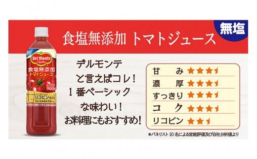 デルモンテ 食塩無添加トマトジュース 900g×12本セット 群馬県沼田市製造製品