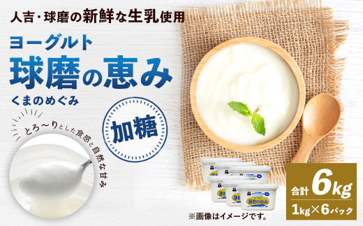 球磨の恵み ヨーグルト 加糖 1kg×6パック 乳製品 945719 - 熊本県相良村