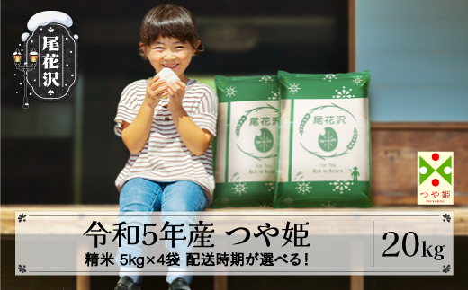 米 新米 20kg 5㎏×4 つや姫 精米 令和5年産 2023年産 山形県尾花沢市産