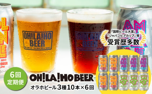 【6回定期便】オラホビール3種飲み比べ10本セット 1098851 - 長野県東御市