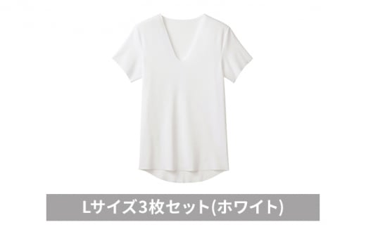 グンゼ YG カットオフV ネックTシャツ【YN1515】Lサイズ3枚セット(ホワイト) GUNZE [№5716-0504] 1104618 - 京都府宮津市