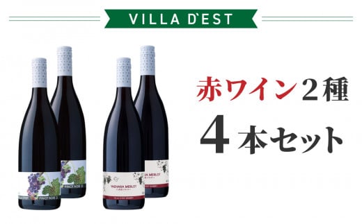【ヴィラデストワイナリー】赤ワイン2種 4本セット（ピノ・ノワール & メルロー） 1007397 - 長野県東御市
