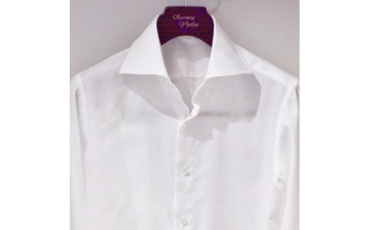 ハンドメイド ドレスシャツ 白 XLサイズ cotton100% 140番双糸ツイル生地